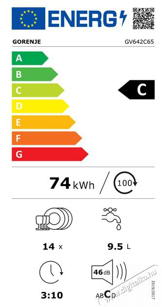 Gorenje GV642C65 be&eacute;p&iacute;thető 14 ter&iacute;t&eacute;kes mosogat&oacute;g&eacute;p Konyhai term&eacute;kek - Mosogat&oacute;g&eacute;p - Norm&aacute;l (60cm) be&eacute;p&iacute;thető mosogat&oacute;g&eacute;p - 501641