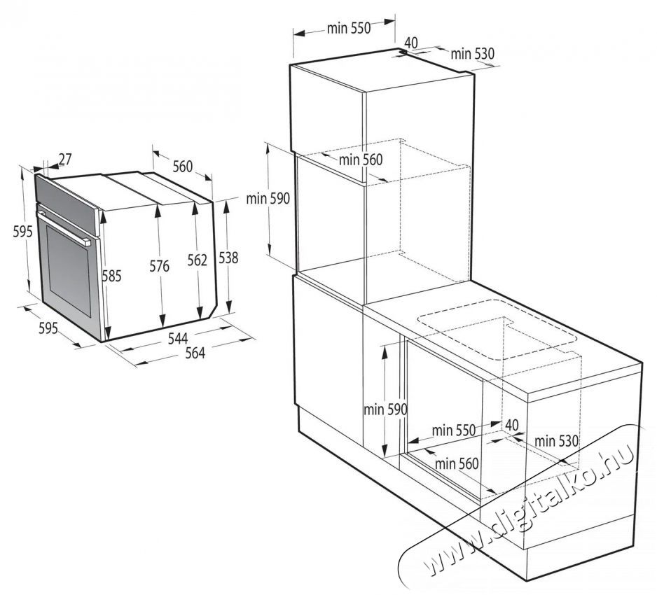 Gorenje BSA6737ORAB Konyhai term&eacute;kek - S&uuml;tő-főzőlap, tűzhely (be&eacute;p&iacute;thető) - S&uuml;tő (be&eacute;p&iacute;thető) - 504408