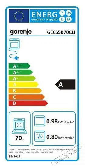 Gorenje GECS5B70CLI Elektromos tűzhely Konyhai term&eacute;kek - S&uuml;tő-főzőlap, tűzhely (szabadon&aacute;ll&oacute;) - Elektromos tűzhely (szabadon&aacute;ll&oacute;) - 400176
