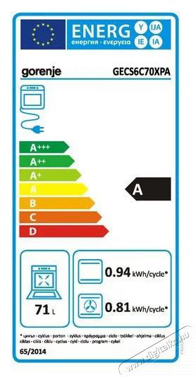 Gorenje GECS6C70XPA Elektromos tűzhely Konyhai term&eacute;kek - S&uuml;tő-főzőlap, tűzhely (szabadon&aacute;ll&oacute;) - Elektromos tűzhely (szabadon&aacute;ll&oacute;) - 400180
