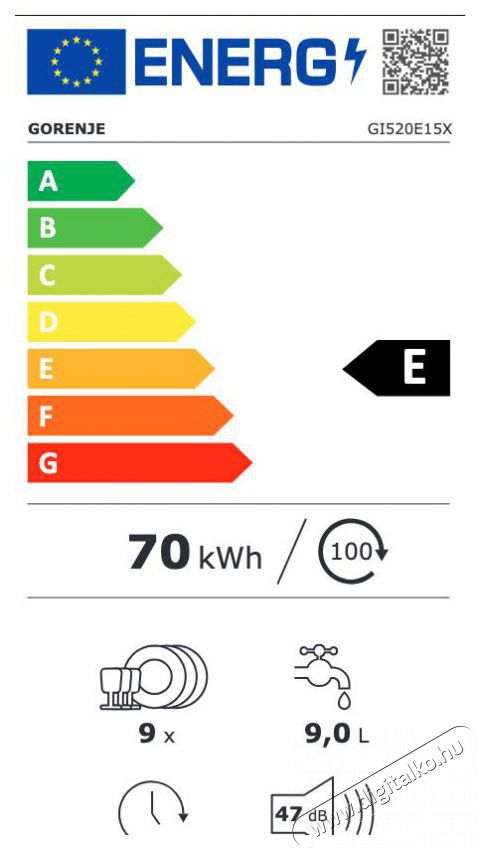 Gorenje GI520E15X be&eacute;p&iacute;thető mosogat&oacute;g&eacute;p Konyhai term&eacute;kek - Mosogat&oacute;g&eacute;p - Keskeny (45cm-ig) be&eacute;p&iacute;thető mosogat&oacute;g&eacute;p - 374995