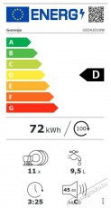 Gorenje GS541D10W MOSOGAT&Oacute;G&Eacute;P 11 TER&Iacute;T&Eacute;K Konyhai term&eacute;kek - Mosogat&oacute;g&eacute;p - Keskeny (45cm-ig) szabadon&aacute;ll&oacute; mosogat&oacute;g&eacute;p - 372513