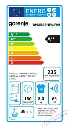 Gorenje DPNE82GNLWIFI/B SZ&Aacute;R&Iacute;T&Oacute;G&Eacute;P HŐSZIVATTY&Uacute;S H&aacute;ztart&aacute;s / Otthon / K&uuml;lt&eacute;r - Mos&oacute;g&eacute;p / sz&aacute;r&iacute;t&oacute;g&eacute;p - Sz&aacute;r&iacute;t&oacute;g&eacute;p - 505420
