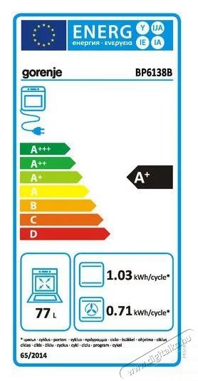 Gorenje BSA6138B Konyhai term&eacute;kek - S&uuml;tő-főzőlap, tűzhely (be&eacute;p&iacute;thető) - S&uuml;tő (be&eacute;p&iacute;thető) - 505726