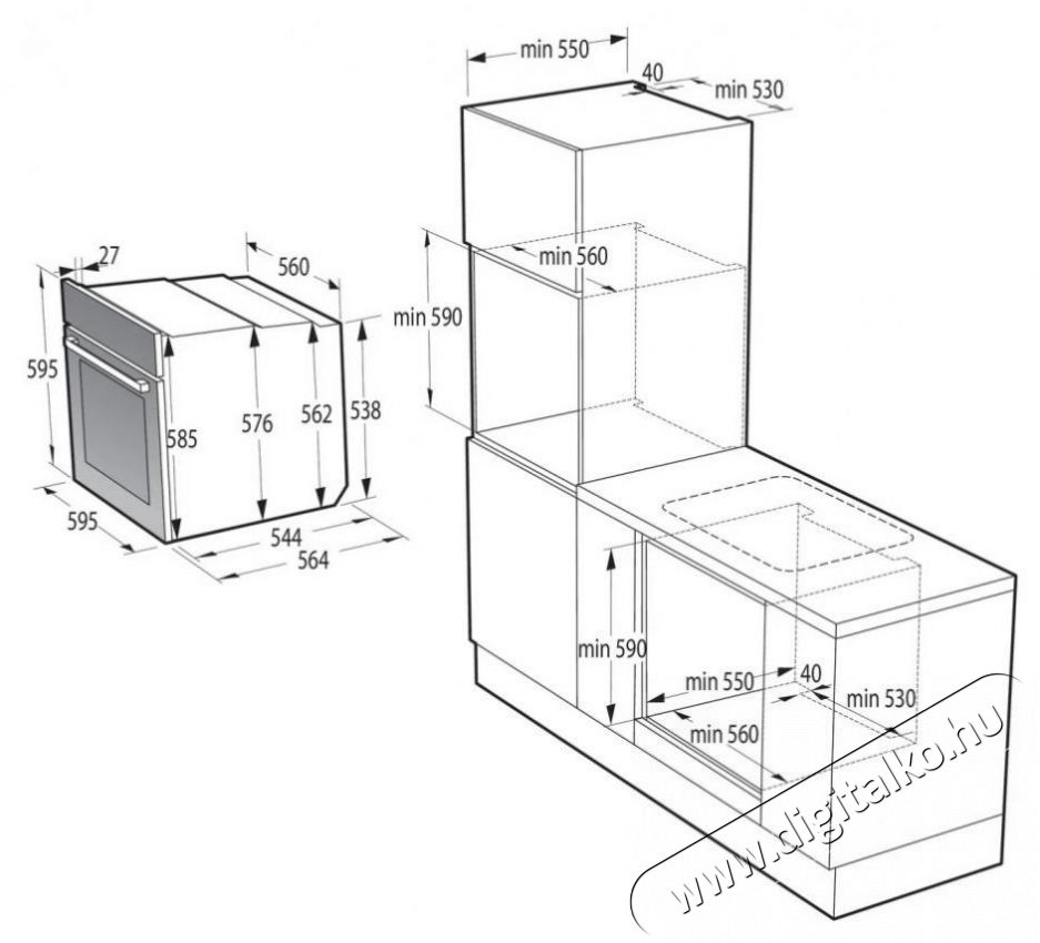 Gorenje BSA6737ORAW Konyhai term&eacute;kek - S&uuml;tő-főzőlap, tűzhely (be&eacute;p&iacute;thető) - S&uuml;tő (be&eacute;p&iacute;thető) - 505721