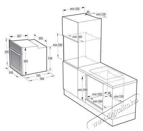 Gorenje BOS6727SYB Konyhai term&eacute;kek - S&uuml;tő-főzőlap, tűzhely (be&eacute;p&iacute;thető) - S&uuml;tő (be&eacute;p&iacute;thető) - 505715