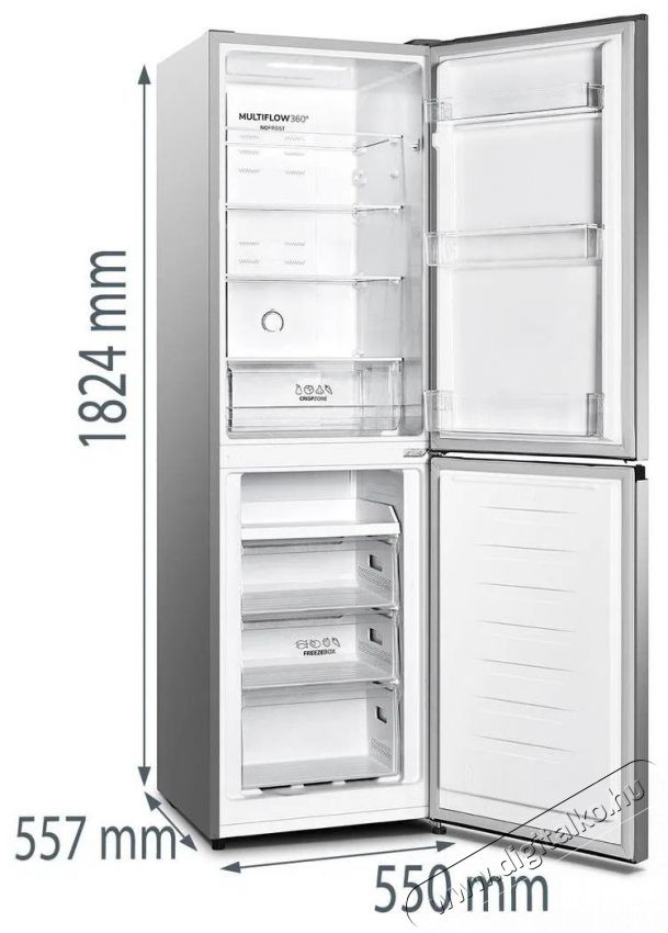 Gorenje NRK418DCS4 sz&uuml;rke, alulfagyaszt&oacute;s, Hűtő:171L, Fagyaszt&oacute;:85L, No frost hűtőszekr&eacute;ny (&Uacute;jszerű) Konyhai term&eacute;kek - Hűtő, fagyaszt&oacute; (szabadon&aacute;ll&oacute;) - Alulfagyaszt&oacute;s kombin&aacute;lt hűtő - 513801