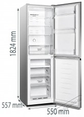 Gorenje NRK418DCS4 sz&uuml;rke, alulfagyaszt&oacute;s, Hűtő:171L, Fagyaszt&oacute;:85L, No frost hűtőszekr&eacute;ny (&Uacute;jszerű) Konyhai term&eacute;kek - Hűtő, fagyaszt&oacute; (szabadon&aacute;ll&oacute;) - Alulfagyaszt&oacute;s kombin&aacute;lt hűtő - 513801