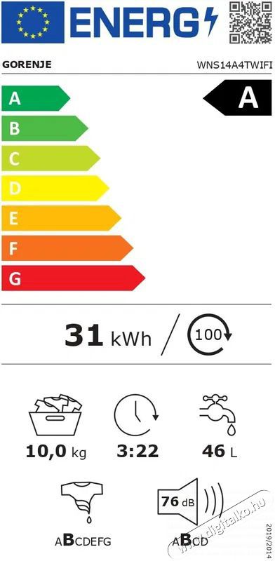 Gorenje WNS14A4TWIFI El&ouml;lt&ouml;ltős norm&aacute;l (60cm-ig) mos&oacute;g&eacute;p H&aacute;ztart&aacute;s / Otthon / K&uuml;lt&eacute;r - Mos&oacute;g&eacute;p / sz&aacute;r&iacute;t&oacute;g&eacute;p - El&ouml;lt&ouml;ltős norm&aacute;l (60cm-ig) mos&oacute;g&eacute;p - 527214