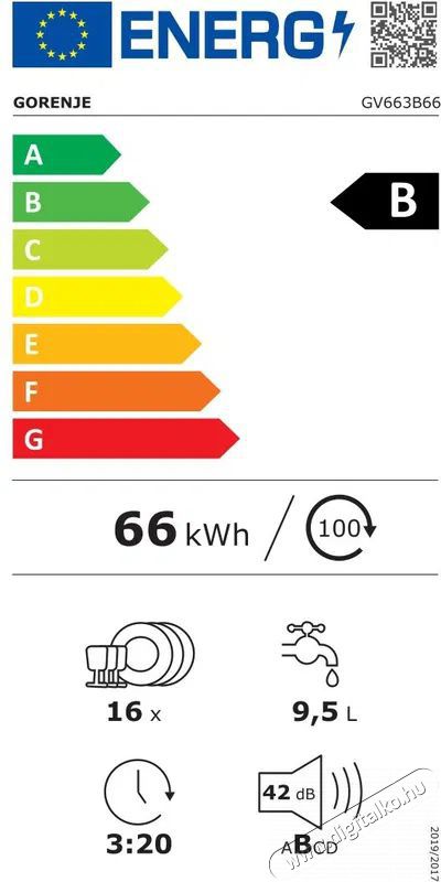 Gorenje GV663B66 be&eacute;p&iacute;thető 16 ter&iacute;t&eacute;kes mosogat&oacute;g&eacute;p Konyhai term&eacute;kek - Mosogat&oacute;g&eacute;p - Norm&aacute;l (60cm) be&eacute;p&iacute;thető mosogat&oacute;g&eacute;p - 501494