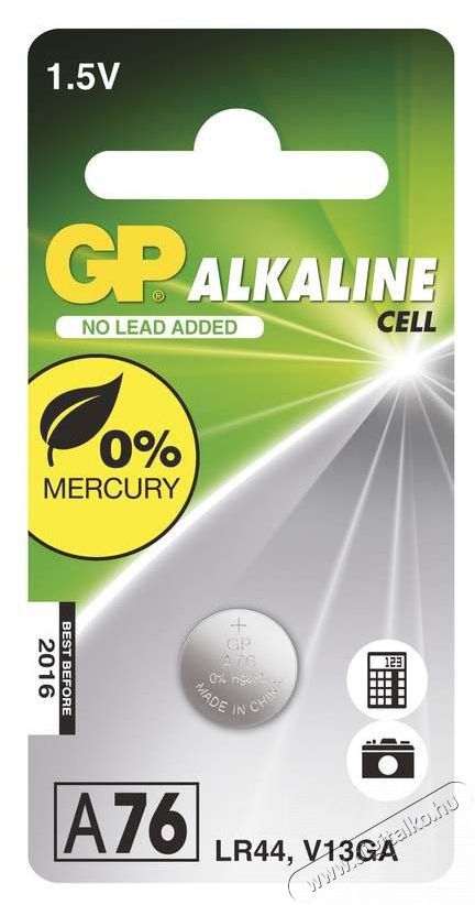 GP Batteries GP LR44 (A76) alk&aacute;li gombelem 1db/bliszter Akkuk &eacute;s t&ouml;ltők - Elem - 410220