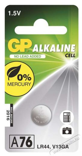 GP Batteries GP LR44 (A76) alk&aacute;li gombelem 1db/bliszter Akkuk &eacute;s t&ouml;ltők - Elem - 410220