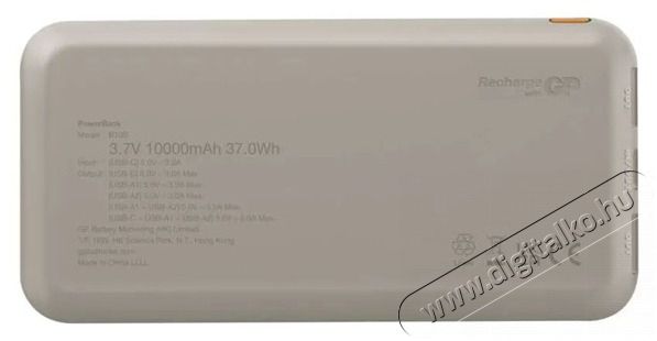 GP Batteries GP B+ Series, 10 000 mAh, 15 W, b&eacute;zs powerbank Mobil / Kommunik&aacute;ci&oacute; / Smart - Powerbank / K&uuml;lső akkumul&aacute;tor &eacute;s t&ouml;ltő - 506829