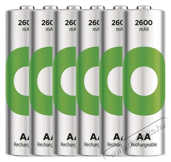 GP Batteries GP ReCyko NiMH Akkumul&aacute;tor HR6 (AA) 2600mAh 6db Akkuk &eacute;s t&ouml;ltők - Elem m&eacute;retű akku &eacute;s t&ouml;ltő - Akku - 507322