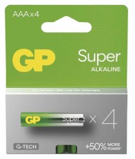 GP Batteries GP Super alk&aacute;li elem AAA 4db - Akkuk &eacute;s t&ouml;ltők - Elem - 507145
