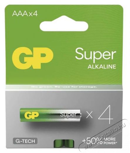 GP Batteries GP Super alk&aacute;li elem AAA 4db Akkuk &eacute;s t&ouml;ltők - Elem - 507145