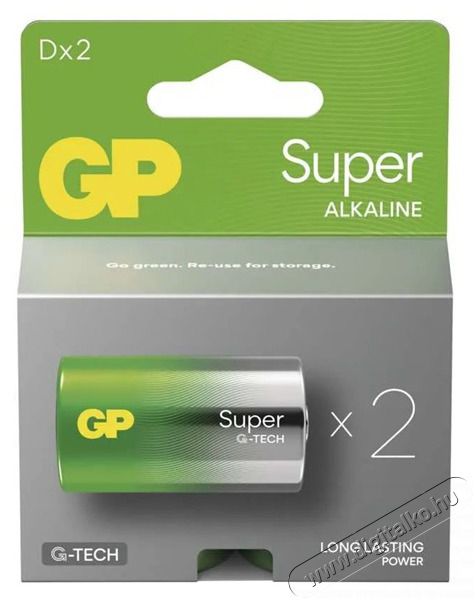 GP Batteries GP Super alk&aacute;li elem LR20 (D) 2db Akkuk &eacute;s t&ouml;ltők - Elem - 507150