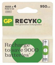 GP Batteries GP ReCyko NiMH Akkumulátor HR03 (AAA) 950mAh 4db Akkuk és töltők - Li-ion akkumulátor és töltő (gyári) - Akku - 508820