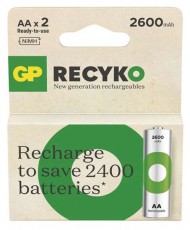 GP Batteries GP ReCyko NiMH Akkumulátor HR6 (AA) 2600mAh 2db Akkuk és töltők - Li-ion akkumulátor és töltő (gyári) - Akku - 508825