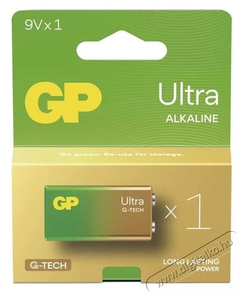 GP Batteries GP Ultra alk&aacute;li elem 9V 1db Akkuk &eacute;s t&ouml;ltők - Elem - 508809