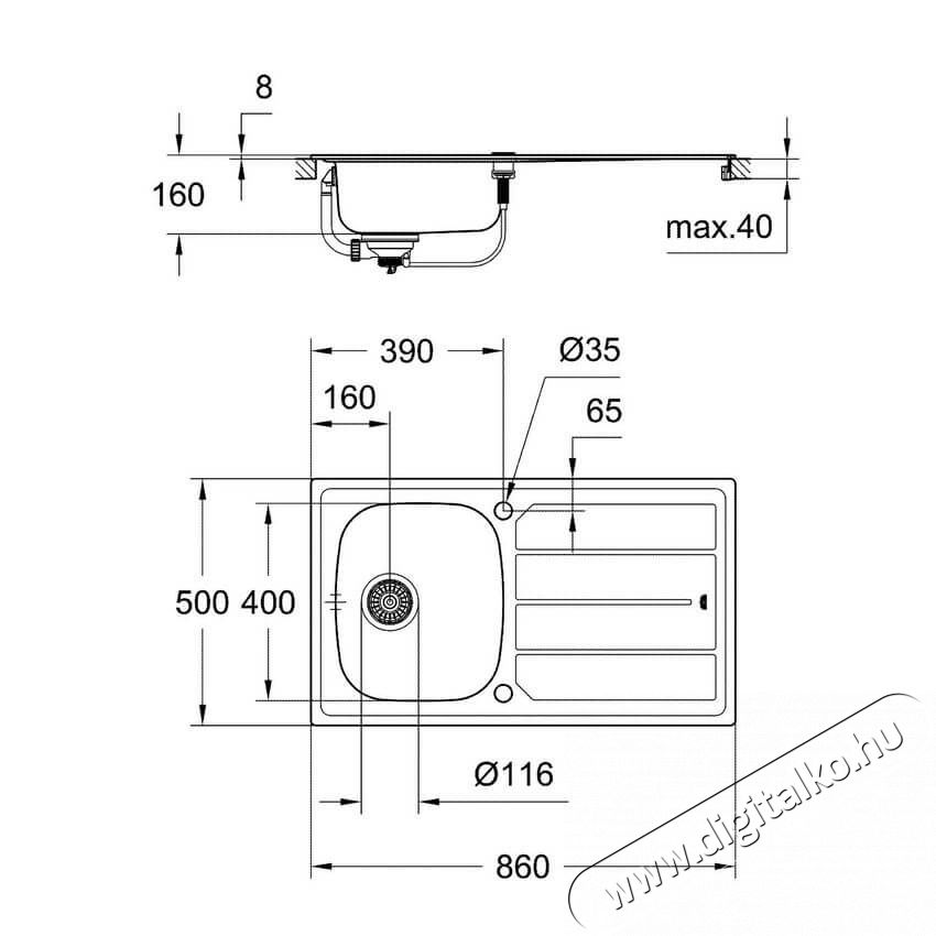 Grohe K200 rozsdamentes ac&eacute;l mosogat&oacute;t&aacute;lca (31552SD0) &Uacute;jdons&aacute;gok - &Uacute;j term&eacute;kek - 348056