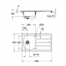 Grohe K200 rozsdamentes ac&eacute;l mosogat&oacute;t&aacute;lca (31552SD0) &Uacute;jdons&aacute;gok - &Uacute;j term&eacute;kek - 348056