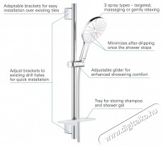 Grohe 26598000 Vitalio SmartActive 150 zuhanyszett, 3funkci&oacute;s, &aacute;ll&iacute;that&oacute; 600mm zuhanyr&uacute;d, 1750mm g&eacute;gecső, kr&oacute;m (26598000) H&aacute;ztart&aacute;s / Otthon / K&uuml;lt&eacute;r - F&uuml;rdőszoba / wc - Zuhanyz&oacute; polcrendszer - 536672