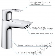 Grohe BauLoop OHM  Click  5,7l M mosd&oacute;kagyl&oacute; csaptelep, egykaros, ker&aacute;mia bet&eacute;t, levegőztető, Kr&oacute;m Konyhai term&eacute;kek - Mosogat&oacute; - Mosogat&oacute; csaptelep - 536734