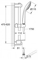 Grohe Euphoria 110 27266001 Zuhanyoszlop, 600 mm-es konzol, zuhanyhoz, 1 funkci&oacute;, 1,75 m t&ouml;mlő, polc, v&iacute;zkő&aacute;ll&oacute;, kr&oacute;m H&aacute;ztart&aacute;s / Otthon / K&uuml;lt&eacute;r - F&uuml;rdőszoba / wc - Zuhanyz&oacute; polcrendszer - 536738