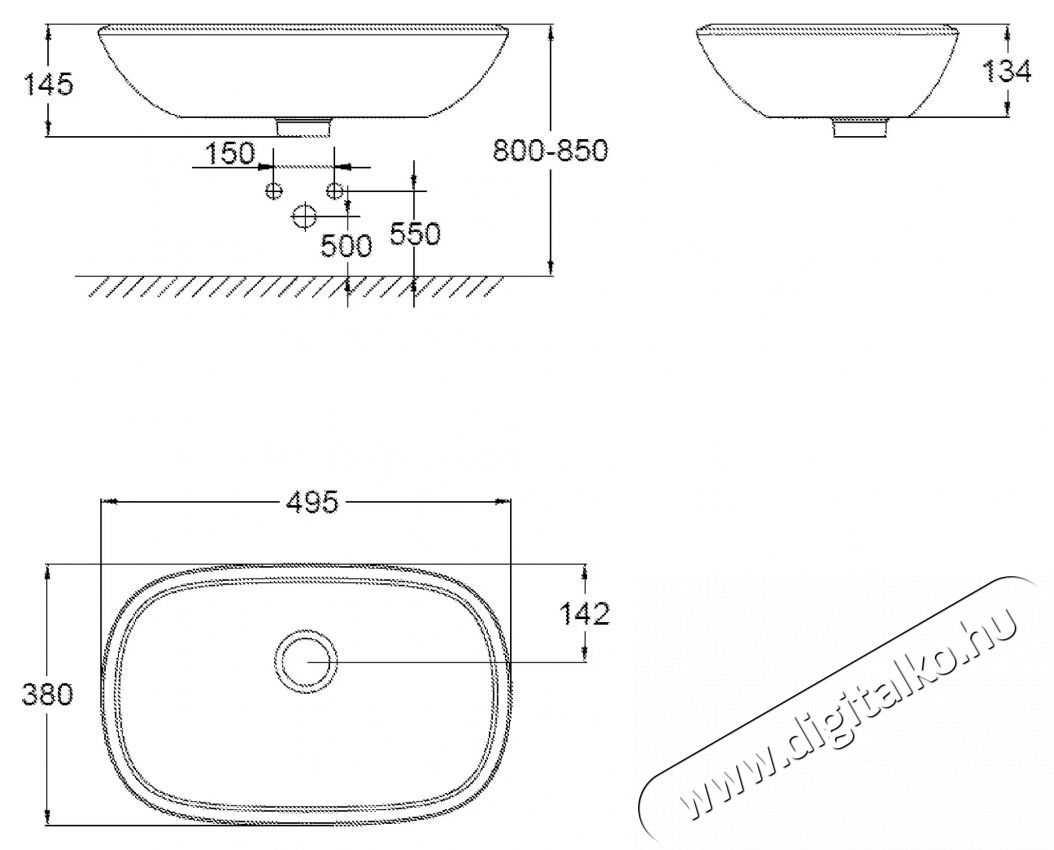 Grohe Eurostyle mosd&oacute; 39216000, 500 x 380 mm, munkalapra szerelhető, hyperclean, ker&aacute;mia, feh&eacute;r H&aacute;ztart&aacute;s / Otthon / K&uuml;lt&eacute;r - F&uuml;rdőszoba / wc - Kieg&eacute;sz&iacute;tő - 536708