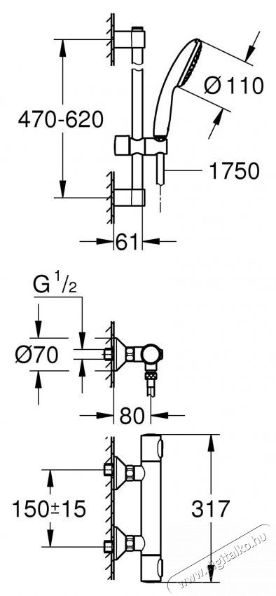 Grohe Grohtherm 500 34796001 zuhanycsap, k&uuml;lső r&eacute;sz be&eacute;p&iacute;thető testhez, termoszt&aacute;t, zuhanyoszlop, 600 mm, 1 funkci&oacute;, kr&oacute;m H&aacute;ztart&aacute;s / Otthon / K&uuml;lt&eacute;r - F&uuml;rdőszoba / wc - Zuhanyz&oacute; polcrendszer - 536689