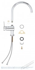 Grohe Minta konyhai csaptelep 32917000, 3/8 , egykaros, magas cs&ouml;ves, C t&iacute;pus&uacute;, forgathat&oacute;, hat&aacute;rol&oacute;, kr&oacute;m Konyhai term&eacute;kek - Mosogat&oacute; - Mosogat&oacute; csaptelep - 536680