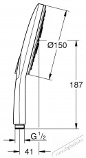 Grohe Rainshower SmartActive 150 zuhanyfej 26553000, 1/2 , univerz&aacute;lis, 3 spray, v&iacute;zkőmentes, kr&oacute;m H&aacute;ztart&aacute;s / Otthon / K&uuml;lt&eacute;r - F&uuml;rdőszoba / wc - Kieg&eacute;sz&iacute;tő - 536724