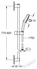 Grohe Zuhanyoszlop, Grohe Tempesta 110 269082433, Univerz&aacute;lis, 900 mm, 2 funkci&oacute;s, Matt, Fekete H&aacute;ztart&aacute;s / Otthon / K&uuml;lt&eacute;r - F&uuml;rdőszoba / wc - Zuhanyz&oacute; polcrendszer - 536699