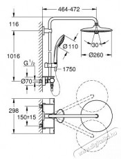 Grohe 26403001 Vitalio Joy 260 Termoszt&aacute;tos zuhanyrendszer, 3 funkci&oacute;s, SafeStop gomb (max 38&deg;C), kr&oacute;m H&aacute;ztart&aacute;s / Otthon / K&uuml;lt&eacute;r - F&uuml;rdőszoba / wc - Zuhanyz&oacute; polcrendszer - 536632