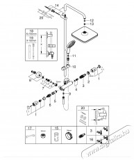 Grohe 26689001 Tempesta Cube 250 zuhanyrendszer, l&aacute;that&oacute;, termoszt&aacute;t, 250 mm, 1 funkci&oacute;, kr&oacute;m H&aacute;ztart&aacute;s / Otthon / K&uuml;lt&eacute;r - F&uuml;rdőszoba / wc - Zuhanyz&oacute; polcrendszer - 536641