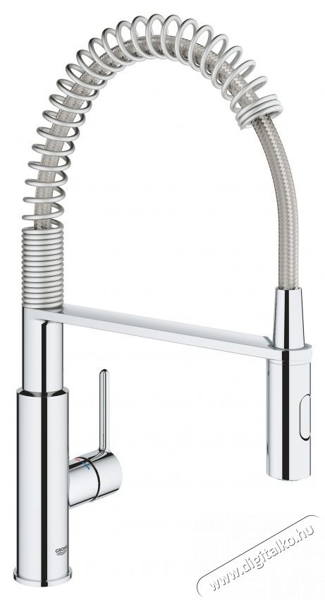 Grohe 30361000 Get Mosogat&oacute; csaptelep kih&uacute;zhat&oacute; t&ouml;mlővel, egykaros, 1/2 , ker&aacute;miabet&eacute;t, ed&eacute;nyzuhany, 2 permet funkci&oacute;, elford&iacute;that&oacute; kifoly&oacute;cső, Kr&oacute;m Konyhai term&eacute;kek - Mosogat&oacute; - Mosogat&oacute; csaptelep - 536644