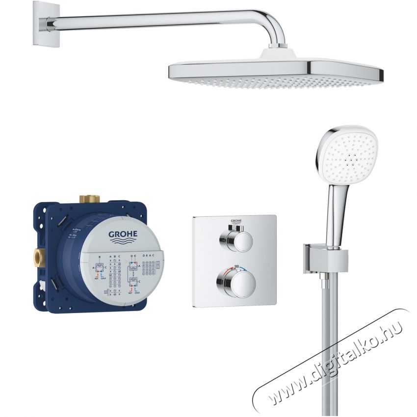 Grohe Grohtherm 34871000 zuhanyrendszer, 1/2 , Be&eacute;p&iacute;tett, Termoszt&aacute;t, 250 mm, Kr&oacute;m H&aacute;ztart&aacute;s / Otthon / K&uuml;lt&eacute;r - F&uuml;rdőszoba / wc - Zuhanyz&oacute; polcrendszer - 536630