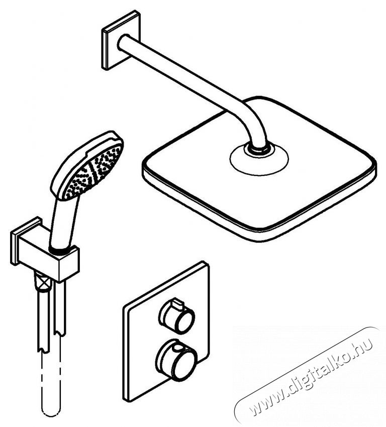 Grohe Grohtherm 34871000 zuhanyrendszer, 1/2 , Be&eacute;p&iacute;tett, Termoszt&aacute;t, 250 mm, Kr&oacute;m H&aacute;ztart&aacute;s / Otthon / K&uuml;lt&eacute;r - F&uuml;rdőszoba / wc - Zuhanyz&oacute; polcrendszer - 536630