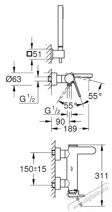 Grohe Plus 33547003 zuhanygarnit&uacute;ra, 1/2  , egykaros, ker&aacute;miapatron, Stick zuhanyfej, fali konzol, SilverFlex 1,5 m-es t&ouml;mlő, rejtett r&ouml;gz&iacute;tők, hat&aacute;rol&oacute;, kr&oacute;m H&aacute;ztart&aacute;s / Otthon / K&uuml;lt&eacute;r - F&uuml;rdőszoba / wc - Kieg&eacute;sz&iacute;tő - 536645