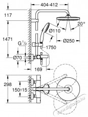 Grohe Tempesta 250 zuhanyrendszer 26672001, szabad, k&aacute;d kifoly&oacute;, termoszt&aacute;t, 250 mm, 1 funkci&oacute;s, kr&oacute;m H&aacute;ztart&aacute;s / Otthon / K&uuml;lt&eacute;r - F&uuml;rdőszoba / wc - Zuhanyz&oacute; polcrendszer - 536631