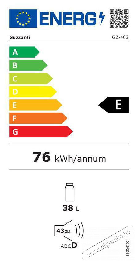 Guzzanti GZ 40S Konyhai term&eacute;kek - Hűtő, fagyaszt&oacute; (szabadon&aacute;ll&oacute;) - Hordozhat&oacute; hűtőt&aacute;ska - 530632