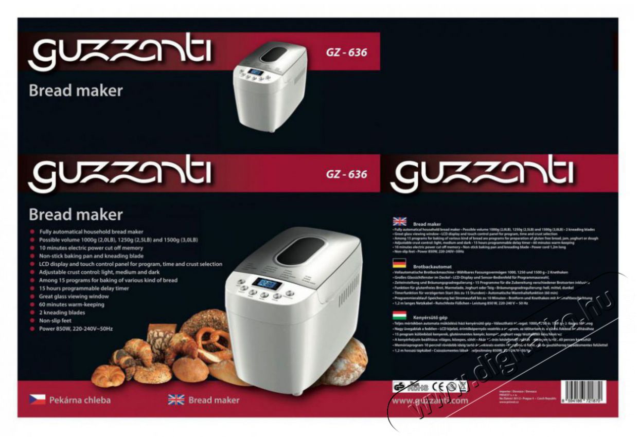 Guzzanti GZ 636 Keny&eacute;rs&uuml;tő Konyhai term&eacute;kek - Konyhai kisg&eacute;p (s&uuml;t&eacute;s / főz&eacute;s / hűt&eacute;s / &eacute;telk&eacute;sz&iacute;t&eacute;s) - Keny&eacute;rs&uuml;tő - 522875