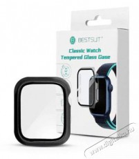 HAFFNER PT-6556 Apple Watch 7/Series 8 (41mm) fekete védőtok beépített edzett üveggel Mobil / Kommunikáció / Smart - Okos eszköz - Okosóra - 477422