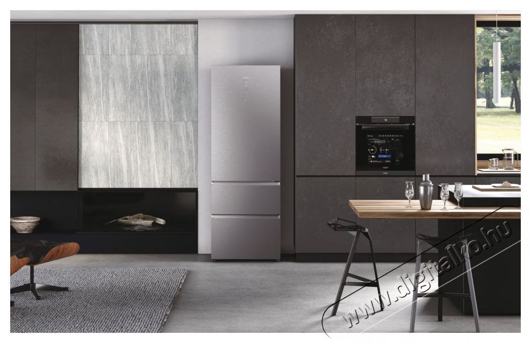 Haier HTW7720ENMP alulfagyaszt&oacute;s hűtő Konyhai term&eacute;kek - Hűtő, fagyaszt&oacute; (szabadon&aacute;ll&oacute;) - Alulfagyaszt&oacute;s kombin&aacute;lt hűtő - 500630