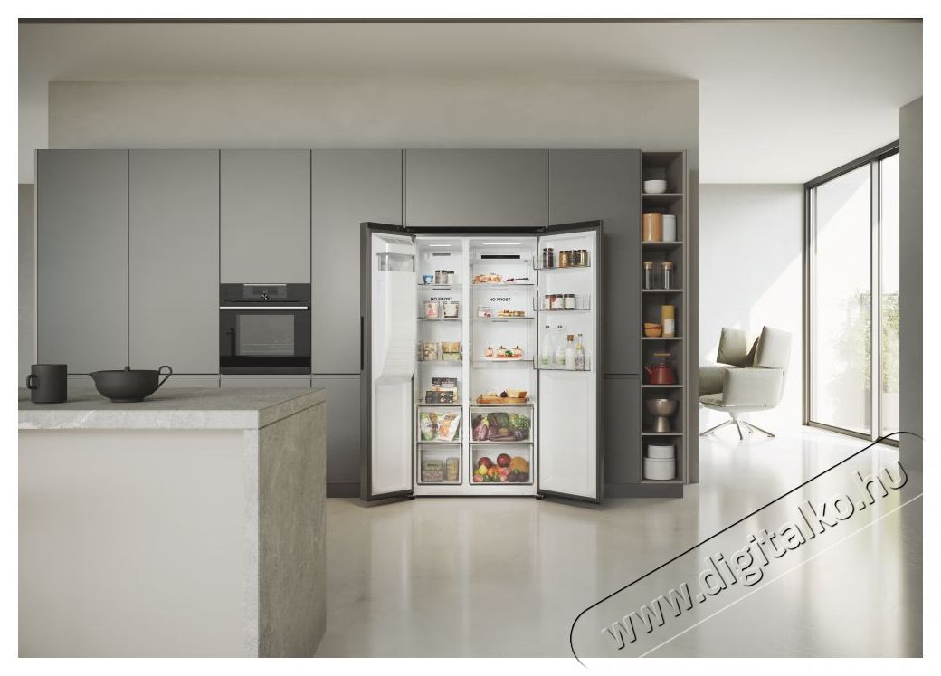 Haier HSR3918EIMP Side by Side hűtő Konyhai term&eacute;kek - Hűtő, fagyaszt&oacute; (szabadon&aacute;ll&oacute;) - Amerikai t&iacute;pus&uacute; Side By Side hűtő - 500620