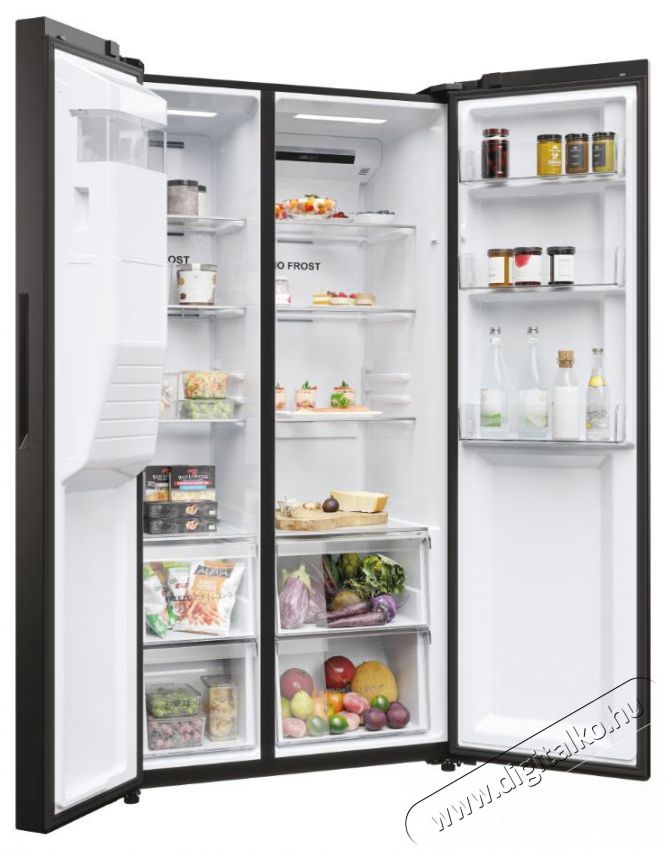 Haier HSR5918DIPB Side by Side hűtő Konyhai term&eacute;kek - Hűtő, fagyaszt&oacute; (szabadon&aacute;ll&oacute;) - Amerikai t&iacute;pus&uacute; Side By Side hűtő - 500619