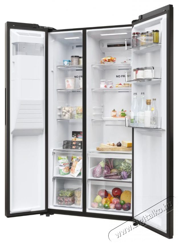 Haier HSR5918DIPB Side by Side hűtő Konyhai term&eacute;kek - Hűtő, fagyaszt&oacute; (szabadon&aacute;ll&oacute;) - Amerikai t&iacute;pus&uacute; Side By Side hűtő - 500619