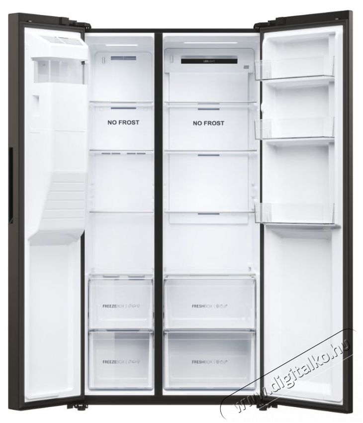 Haier HSR5918DIPB Side by Side hűtő Konyhai term&eacute;kek - Hűtő, fagyaszt&oacute; (szabadon&aacute;ll&oacute;) - Amerikai t&iacute;pus&uacute; Side By Side hűtő - 500619