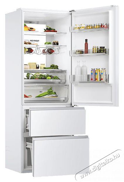 Haier HTW7720DNGW alulfagyaszt&oacute;s hűtő Konyhai term&eacute;kek - Hűtő, fagyaszt&oacute; (szabadon&aacute;ll&oacute;) - Alulfagyaszt&oacute;s kombin&aacute;lt hűtő - 500631